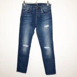 7 FOR ALL MANKIND Josefina Boyfriend Ripped Jeans 